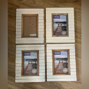 Better Homes And Gardens Cream and Natural Wood Slat Picture Frame Set